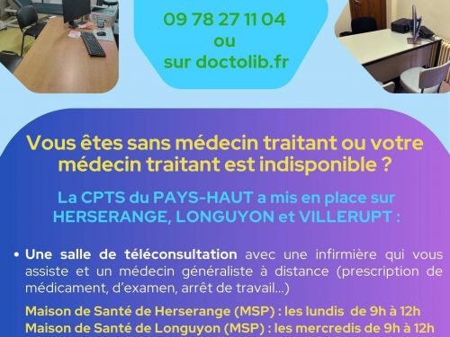 La CPTS du PAYS-HAUT à mis en place sur HERSERANGE, LONGUYON et VILLERUPT