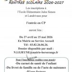 INSCRIPTIONS CP – ECOLES PRIMAIRES