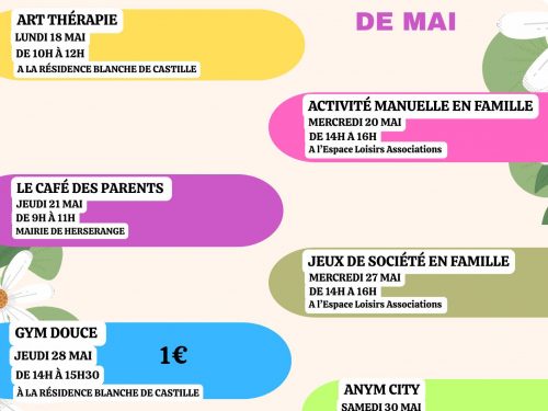ESPACE DE VIE SOCIALE – Programme des activités de Mai
