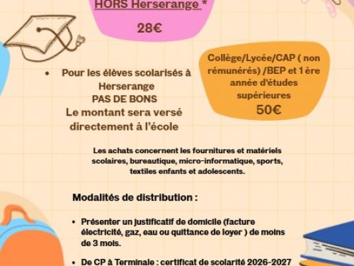 BONS DE FOURNITURES SCOLAIRES