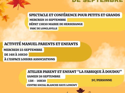 ESPACE DE VIE SOCIALE – PROGRAMME DES ACTIVITES – SEPTEMBRE2026