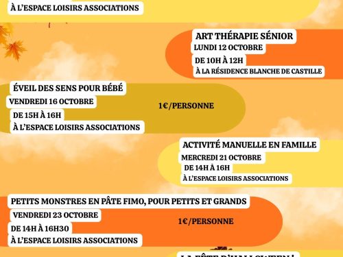 ESPACE DE VIE SOCIALE – PROGRAMME DES ACTIVITES – OCTOBRE 2026