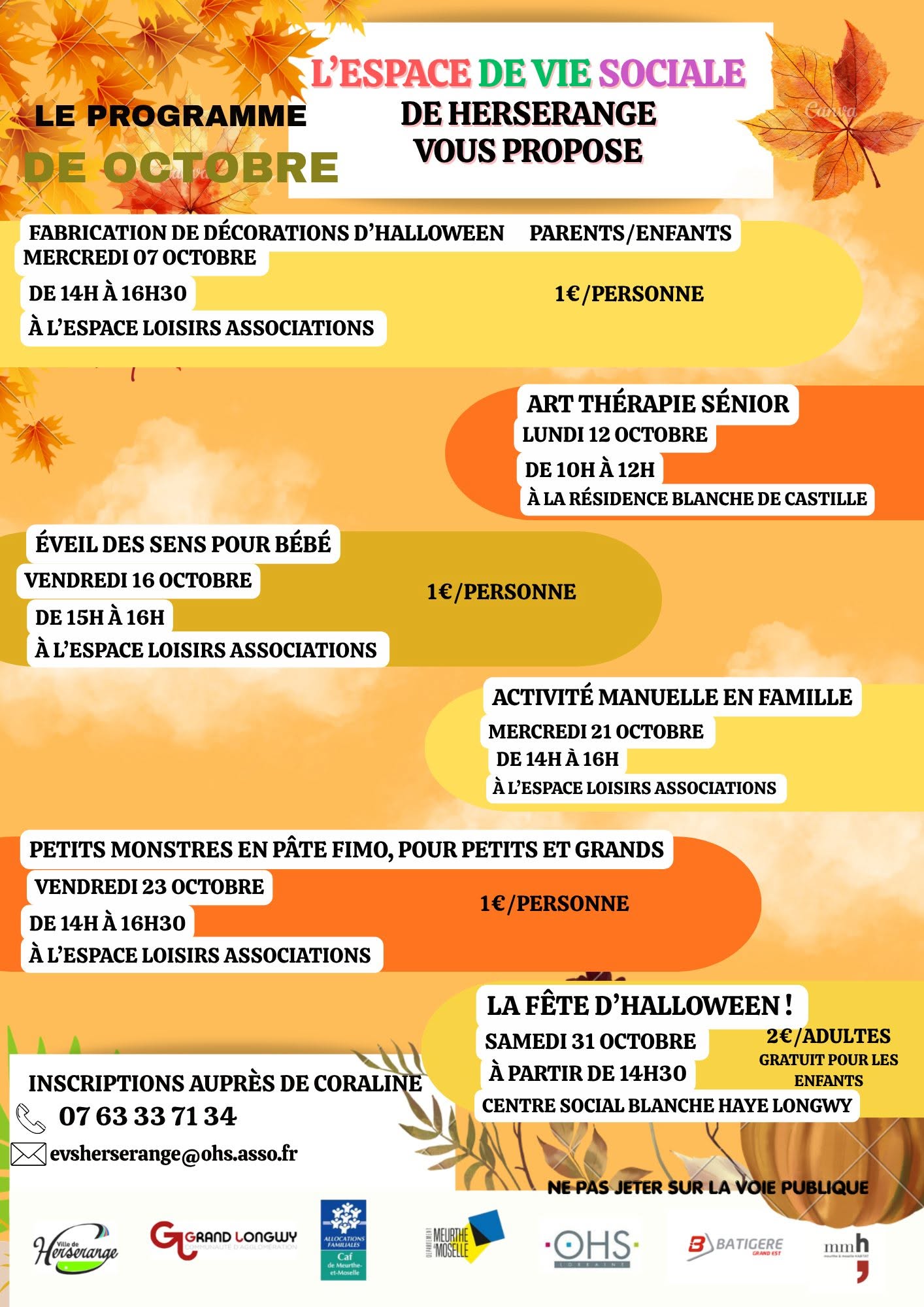 Lire la suite à propos de l’article ESPACE DE VIE SOCIALE – PROGRAMME DES ACTIVITES – OCTOBRE 2026